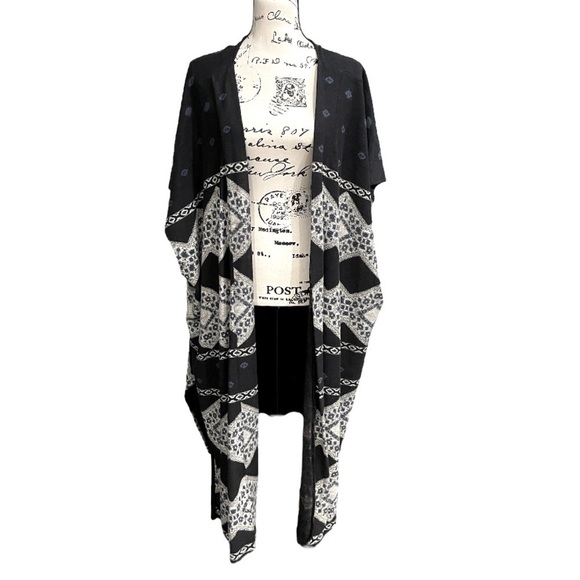 Aztec Boho Kimono Cardigan | Open Front Southwestern Drape | One Size - Picture 1 of 7